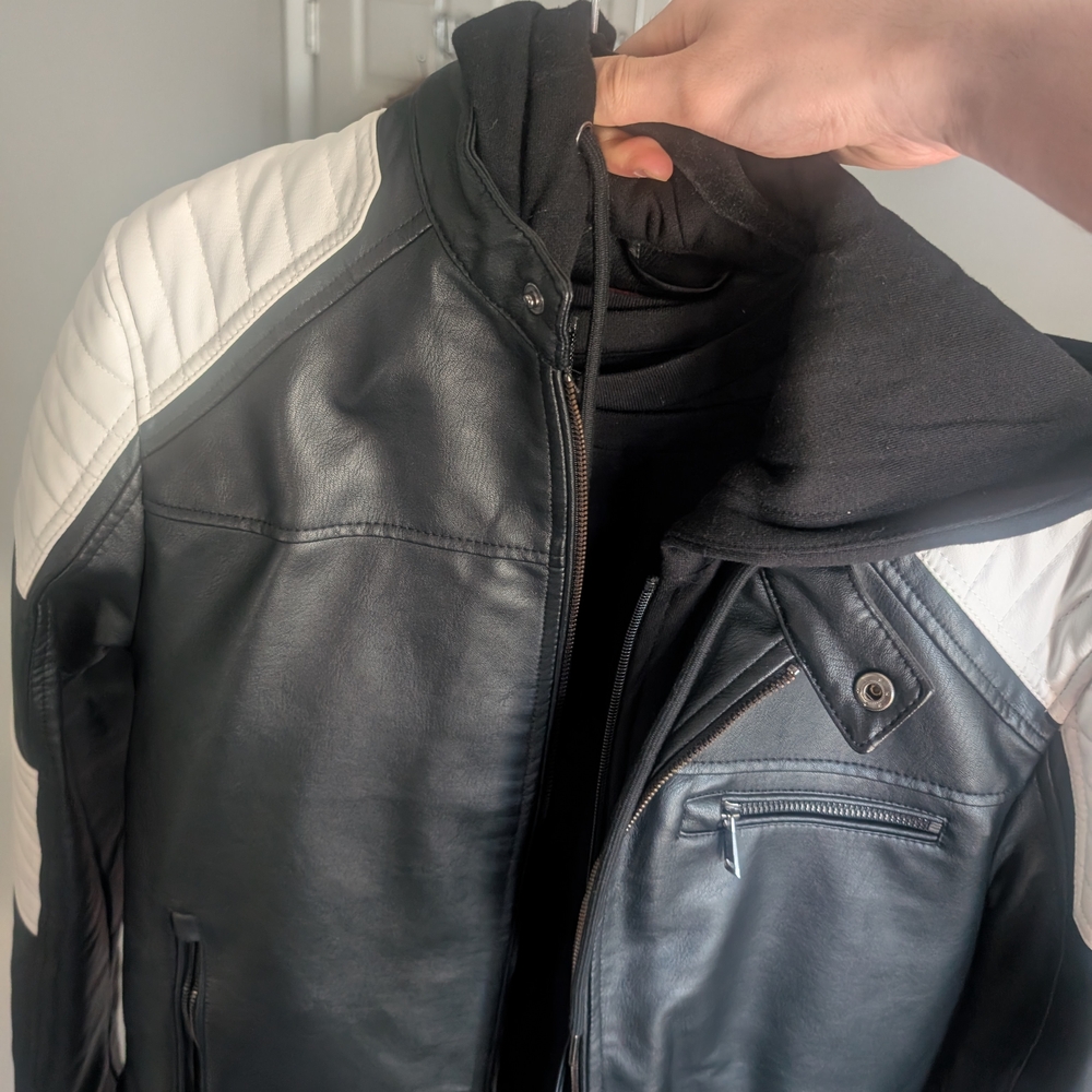 Guess Black and White Bomber Jacket